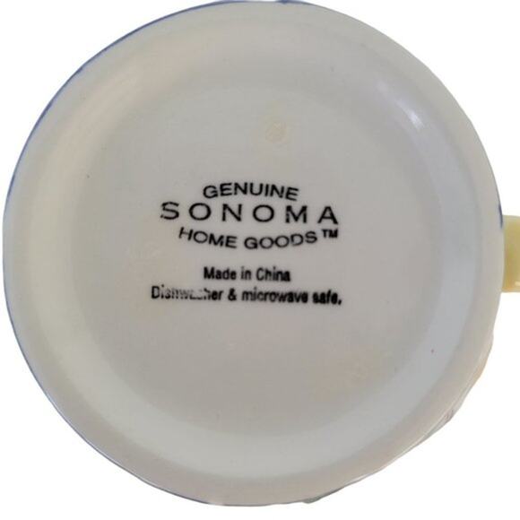 Sonoma Hand Painted Stackable Ceramic Teapot Cup and Saucer Floral Stripe - Picture 9 of 11